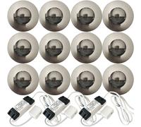 Eyelid LED Plinth Light Kit 12x Round Spotlight Kitchen Bathroom Floor Panel