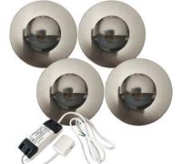 Eyelid LED Plinth Light Kit 4x Round Spotlight Kitchen Bathroom Floor Kick Panel