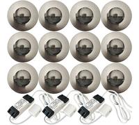Eyelid Led Plinth Lighting Kit - 12 Round Spotlights For Kitchen And Bathroom