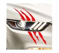 Eyelid Spoiler Personalized Ghost Claw Car Light Eyebrow Sticker Fit For Skoda Octavia A2 A5 A7 Fabia Rapid Superb Yeti Roomster(Red)