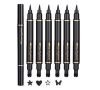 Eyeliner Pen | Double Silk Liquid Eyeliner Stamp Pen Set - 6 Pieces Waterproof and Stain Resistant Beauty Cosmetics for Women for Travel Dating Wedding Stage Party Performance and Cosplay