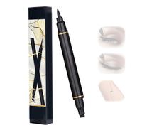 Eyeliner Stamp, 2PCS Wing Cat Eye Stamp for Perfect Symmetry, Waterproof, Smudgeproof, Winged Long Lasting Liquid Eye Liner Pen, Black Beginner Friendly