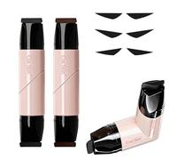 Eyeliner Stamp, 2PCS Winged Eyeliner Stamp Set Black & Brown - Waterproof, Smudge Proof, Long Lasting Liquid Gel Eyeliner Pen, Foldable Rotating Stamp Tool for Perfect Cat Eye Wings, Easy Makeup for B