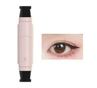 Eyeliner Stamp, Foldable Winged Eyeliner Tool for Beginners, Double-Ended Left & Right Cat Eye Stamp, Rotatable & Waterproof Smudge-Proof Liquid Liner, Quick Dry, Long-Lasting (Brown)