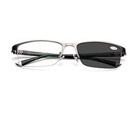 EYEphd Men's Smart Auto-Zoom Progressive Multifocal Reading Glasses, Photochromic Outdoor Sunglasses/UV400 Magnification +1.0 to +3.0,A2,+2.0