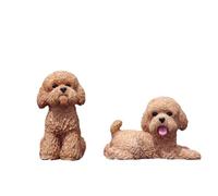 Eyepkildly Car Decoration Cute Mini Simulation Bichon Frise Dog Car Dashboard Decoration Center Console Interior Ornaments (Brown)