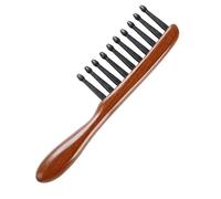 Eyepkildly Nine Teeth Meridian Massage Comb - Scalp Massage Comb Gua Sha Ebony Wood Head Massager for Hair Growth, Hair Massage Wooden Gift for Women (Golden sandalwood, 7.9” x 1.8”)