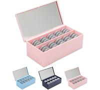 EYEPOCKET Daily Contact Lens Case - Travel Contact Case, Daily Lens Organizer, Flip Top Eye Contacts Carrier for Disposable Lenses & Dailies, Pink