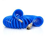 eyepower 15m Compressor Airline Hose 1/4" 10 Bar Compressed Air Coiled PU Air Hose High Flow