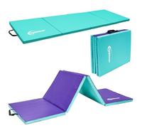 eyepower 180x60 Foldable Gymnastics Mat for Home - Padded Gym Surface Thick 3cm - Folding Excercise Cushion - Workout Base for Pilates Fitness Yoga - Judo Tatami Training Crash Pad