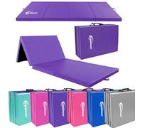 EYEPOWER 5cm Thick Gymnastics Mat, Extra Soft Foldable Exercise Mat for Home - Gymnastic Mat, Padded Mat, Sport Mat, Tatami Mat, 180x60cm, Purple Black