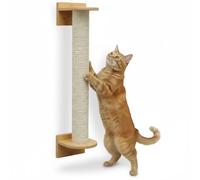 eyepower 66 cm Wall Mounted Cat Scratching Post Luna - Vertical or Horizontal - Small Sisal Scratcher for Indoor Cats - Space Saving Climbing Step - Window Sill Scratch Pole - Modular Playground