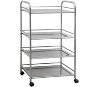 EYEPOWER Stainless Steel Kitchen Trolley 4 Levels 60 x 35 x 100 cm Serving Trolley Bathroom Trolley