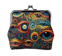 eyes 2 print Cute Buckle Coin Purses Vintage Pouch Kiss lock Change Purse Wallets for Women Fashion, Black, One Size, Vintage