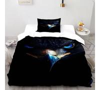 Eyes Beak Bedding Set 3D Design Raptor SkyAnimal Duvet Cover Set 2 Pieces Microfiber Quilt Cover Suitable for Family,couple,children with Pillowcase Single（135x200cm）