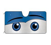 Eyes Car Windshield Sunshade Curious Cobalt Blue Funny Car Eyes Front Windshield Sunshade UV Ray Reflector Sun Protector Sun Shade Visor, Keep Vehicle Cool, 55" x 30"