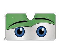 Eyes Car Windshield Sunshade Curious Green Funny Car Eyes Front Windshield Sunshade UV Ray Reflector Sun Protector Sun Shade Visor, Keep Vehicle Cool, 55" x 30"