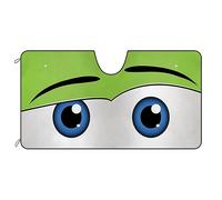 Eyes Car Windshield Sunshade Curious Lime Green Funny Car Eyes Front Windshield Sunshade UV Ray Reflector Sun Protector Sun Shade Visor, Keep Vehicle Cool, 51" x 26.8"