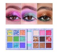 Eyes Cream Eyeshadow Palette - 18 Colors Ice Cream Design with Blue Pink Nude Brown Glitter Shimmer Matte Shadow for Popular Makeup - Talc Free