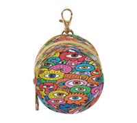 Eyes Evil Doodle Colorful Infants Baby Pacifier Case Holder with Zipper and Clip Key Chain Wallet, Everything Storage pouching Tapas para chupones de