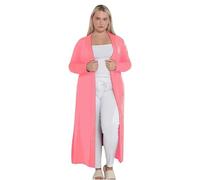 eyes Ladies Plain Long Maxi Length Boyfriend Women Cardigan Collared Open Top Full Sleeve Floaty Duster Jacket Coat Casual Blazer Plus Size Cardigans Coral 20 to 22