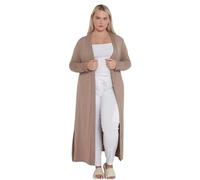 eyes Ladies Plain Long Maxi Length Boyfriend Women Cardigan Collared Open Top Full Sleeve Floaty Duster Jacket Coat Casual Blazer Plus Size Cardigans Mocha 16 to 18