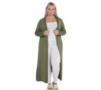eyes Ladies Plain Long Maxi Length Boyfriend Women Cardigan Collared Open Top Full Sleeve Floaty Duster Jacket Coat Casual Blazer Plus Size Cardigans Khaki 20 to 22