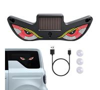 Eyes Light For Cars - Solar Eye LED Car Window Light - Dynamic Solar And Usb Powered Decoration | Funny Car Window Sign | For Night Truck Bike Windshield Rear Cart Vehicles Holiday Birthday Party Fron