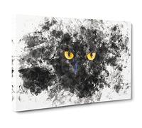 Eyes Of A Cat Watercolour Modern Canvas Wall Art Print Ready to Hang, Framed Picture for Living Room Bedroom Home Office Décor, 24x16 Inch (60x40 cm)