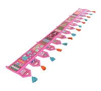 Eyes of India - 78" Pink Patchwork Window Door Valance Toran Wall Hanging Bohemian Accent Indian Boho Chic Handmade