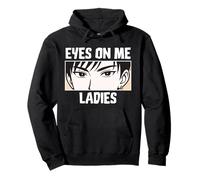 Eyes On Me Ladies Anime Style Confident Cool Guy Pullover Hoodie