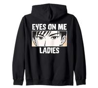 Eyes On Me Ladies Anime Style Confident Cool Guy Zip Hoodie
