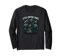 Eyes on The Skies UFO Watcher Satellite Orb UAP Phenomena Long Sleeve T-Shirt