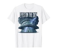 Eyes On The Sky Storm Chaser Tornado Weather Watching Value Graphic T-Shirt, Men, White, L
