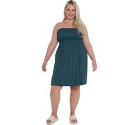 eyes Plain Sheering Tops For Women Oversized Plus Size Strapless Boob Tube Bandeau Jersey Ladies Summer Mini Dresses Blouses Teal 20-22