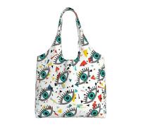Eyes Print Canvas Tote Bags for Women Reusable Grocery Bag Large Gym Canvas Cloth Pouchportable Shopping Handbag