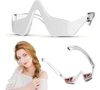 Eyes Red Light Glasses For Dark Circles Puffiness Wrinkles Fine Lines 2 Modes 3 Intensities Smart Timer 10min Ultra Light 42g Portable (white legs)