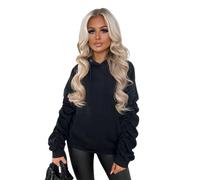 eyes Ruched Sleeve Hoodie Womens Plain Fleece Hooded Top Front Pockets Soft Warm Loose Fit Stretchy Stylish Sweatshirts Pullover Ladies Plus Sizes Long Sleeve Winter Hoodies Tops For Women UK 4-14