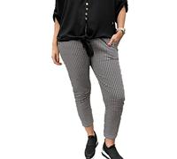 eyes Women’s Denim Jean Joggers Star Printed Sweatpants Floral Ribbed Waistband Trousers Ladies Casual Summer Italian Gym Running Pants Plus Size 8-26 (Dog Tooth, 8-10)