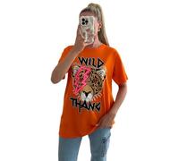 eyes Women Wild Tiger Thang Slogan Short Sleeve Oversized Summer Baggy Fashion T Shirts Plus Size Tops for Ladies Casual Wear T-Shirt