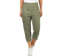 eyes Womens Capri Trousers Ladies Three Quarter Soft 3/4 Pants Ladies Stretch Cropped Pull on Trousers Elasticated Waist Plus Size Summer Shorts UK