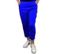 eyes Womens Cropped Trousers Ladies Capri Pants Three Quarter Soft Women Stretch Pull on Trousers Elasticated Waist Plus Size Summer Shorts (18, Navy Blue)