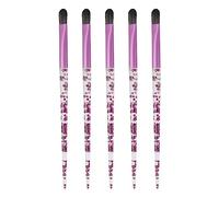 Eyeshadow Brush Set Soft Hair Glitter Handle Eye Makeup Brush for Concealer Foundation 5PCS Portable Travel Home Makeup Artist Kit Synthetic Fiber