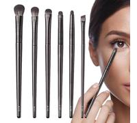 Eyeshadow Brushes - 6 Pieces Eyebrow Fusion Tool | Eyeshadow Makeup Brush Set - Ideal for Travel Gym Business Meetings Wedding Parties