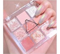 Eyeshadow Makeup Palette, Matte Shimmer 9 Colors High Pigmented Colorful Creamy Texture Eye Shadow Powder, Long Lasting Makeup Pallet For Women (Pink)
