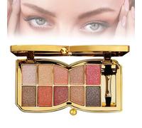 Eyeshadow Palette, 10-Color Glitter Makeup Set with Sparkle Shimmer Finishes, Long-Lasting Formula for Party and Special Events, Shade 02