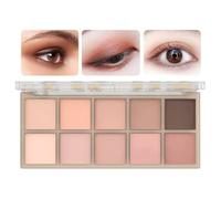 Eyeshadow Palette, 10 Color Matte Makeup Set with Dual-Ended Brushes, Highly Pigmented and Blendable Nude Kit for Everyday Natural Looks, Milk Tea Shades