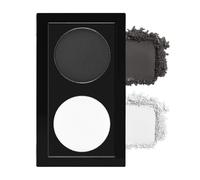 Eyeshadow Palette 2 Colours - Black & White - Smokey Gothic Cold Toned Long Lasting Waterproof Smooth for Halloween Mini Eye Shadow