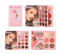 Eyeshadow Palette, 21 Color Rose Pattern Pearl Matte With Highlighter Blush Multi Functional Makeup Compact Highly Pigmented Long Lasting Travel Friendly