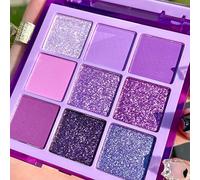 Eyeshadow Palette, 9-Color Purple Matte Shimmer Makeup with Waterproof Formula, Long-Lasting Blendable Shadows for Teens and Beginners, Daily Use